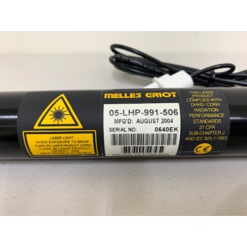 MELLES GRIOT 05-LHP-991-506 He-Ne Helium Neon Laser Head W/ORH-5132-2K Power Supply